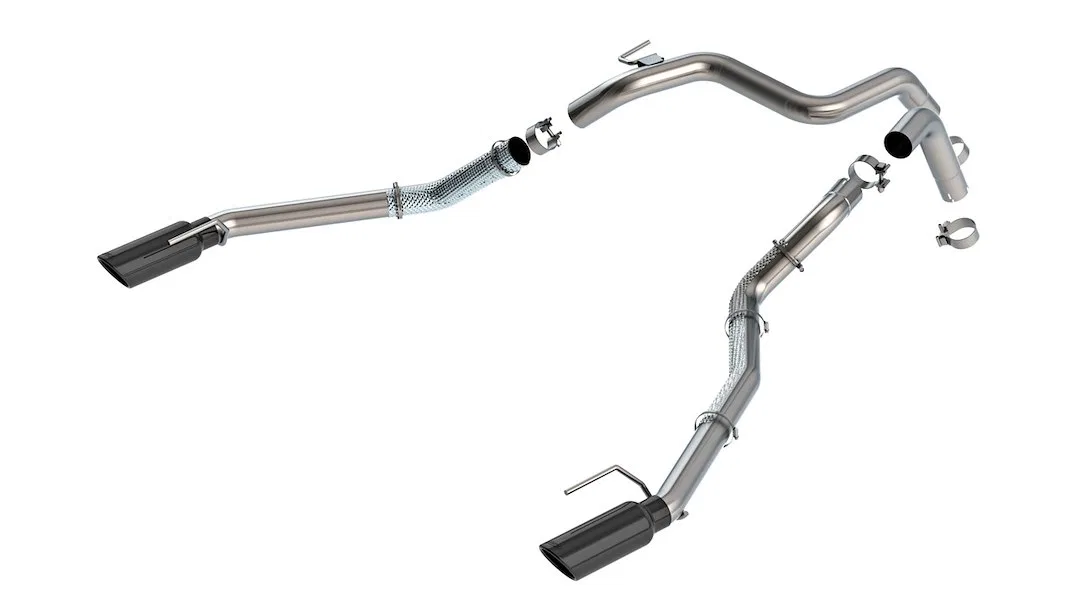 60743BC – BORLA Exhaust Tail Pipe, 2-3/4 Inch Diameter T-304 Stainless Steel Dual Split Rear Exit 4 Inch Round Black ...